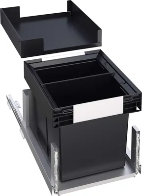 Obrázek produktu pro BLANCO SELECT II 40/2 Kombinovaný vestavný odpadkový koš Počet přihrádek 2 13 litrů černý 527854