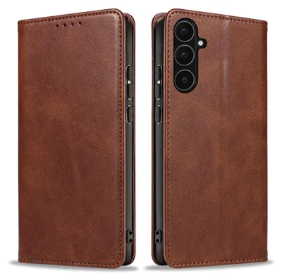 Produktbild von Handyhülle für Samsung Galaxy A56 5G Kunstleder Flip Cover Hülle Klapphülle Case Kartenfach Farbe: Dunkelbraun