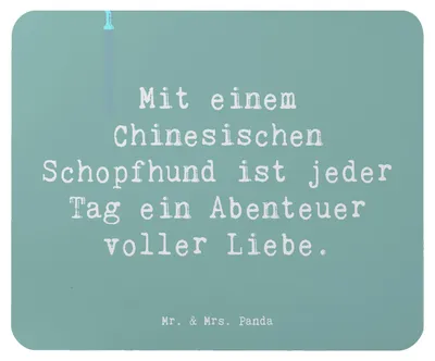 Produktbild von Mr. & Mrs. Panda Mouse Pad Spruch Chinesischer Schopfhund Abenteuer - Meeresbrise - Geschenk, pc mausunterlage, Hundeliebhaber, Hunderassen Vielfalt, Freude, mauspad
