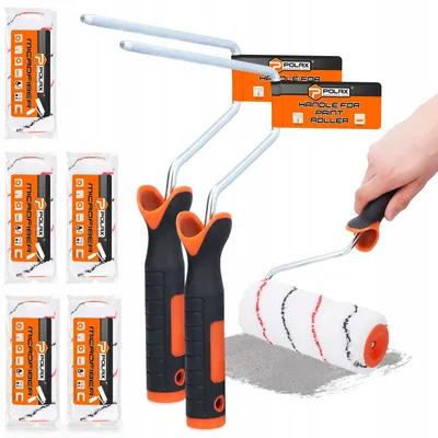 Produktbild von Polax Mikrofaser Farbroller-Set 18 cm mit Griffen
