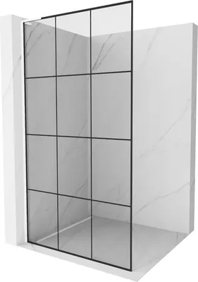 Obrázek produktu pro Mexen Kioto L sprchová zástěna Walk-in 120 x 200 cm, černý vzor, bílá - 800-120-103-20-77