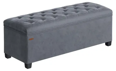 Immagine prodotto di Panca contenitore – Poggiapiedi – Rivestimento in velluto – MDF – 40 x 110 x 40 cm