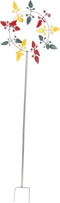 Produktbild von Metall Garten Windrad Windspiel, stabile Outdoor Gartendeko mit Kugellager, wetterfest & windstabil, 360° rotierende Garten Skulptur für Rasen