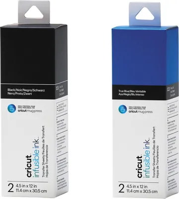 Produktbild von 4 Transferfolien für Mug Press - Schwarz + Blau