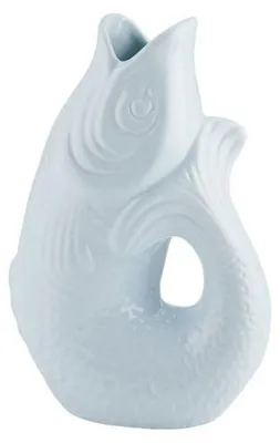 Immagine prodotto di Gift Company Vase Monsieur Carafon S, Dekovase in Fisch-Form, Steingut, Blue Horizon, 25 cm, 1087403009