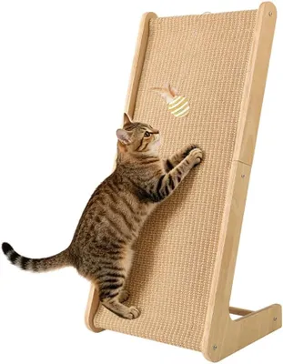 Obrázok produktu pre Škrabadlo v tvare L, sisal, výška 69 cm, rozmery 33 x 26,5 cm, určené na starostlivosť o pazúriky mačiek
