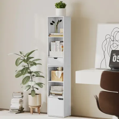 Produktbild von Bücherregal - Bücherkorb - Aufbewahrungsschrank - Fachregal - Regalschrank - 6 Etagen - Verstellbare Einlegeböden