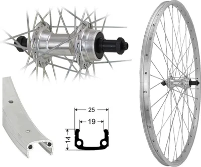 Produktbild von Aggro-X 26 Zoll Aluminium Hinterrad 19-559 Laufrad Felgenbremse V-Brake für Schraubkranz