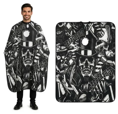 Zdjęcie produktu dla Peleryna fryzjerska barberska do salonu duża strzyżenia 140x150 cm