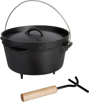 Produktbild von Robuster Dutch-Oven Gusseisentopf für Outdoor- und Campingkochen, 25,5 cm, 3 L