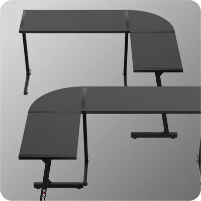 Produktbild von Huzaro Hero 6.0 L-Form Eckschreibtisch Gaming Computer Arbeits Tisch Bürotisch | Homeoffice Arbeitszimmer Büro | Rechts Links Montage 147x112 Schwarz