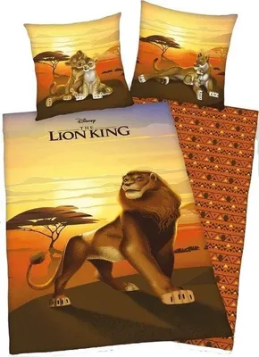 Produktbild von Unyqoos® The Lion King Bettwäsche-Set 1 Person 140 x 200 cm – 1 Kissenbezug, wendbar, 100% Polyester