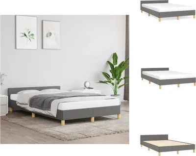 Immagine prodotto di vidaXL Struttura letto con testiera in tessuto grigio scuro 120x200 cm - Letti e strutture letto