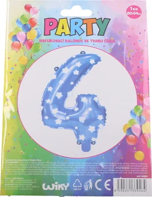 Obrázok produktu pre Nafukovací balón - číslo 4 modrý