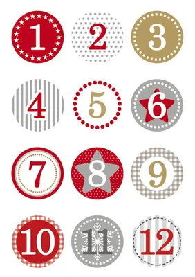 Obrázek produktu pro HERMA DECOR ADVENTSKALENDERZ.1-24, ROT Ø 2 cm