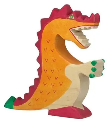 Image de Omgoods - Figurine de dragon rouge en bois