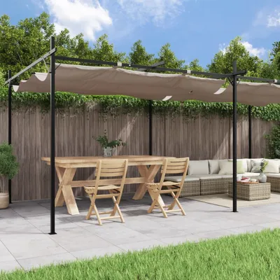 Produktbild von Design Pergola mit Schiebedach Taupe 589x292x230 cm - Pavillons & Partyzelte 2025 Neu6654204 2parcel