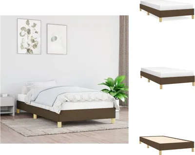 Immagine prodotto di vidaXL Struttura letto in tessuto marrone scuro 90x190 cm - Letti e strutture letto