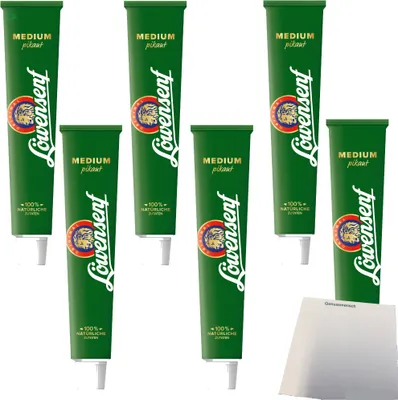 Produktbild von Löwensenf Medium würzig in der Tube mit 100% natürlichen Zutaten 6er Pack (6x100ml Tube) + usy Block