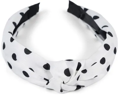 Produktbild von styleBREAKER Damen Haarreif mit Punkten & Knoten | breiter Retro Haarreifen (5 cm) im 50er Jahre Rockabilly Style | flexibler Polka Dot Kopfschmuck für Party & Alltag