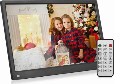 Image de Andoer 15.6 Inch Digital Photo Frame Desktop Electronic Album 1920 * 1080 IPS Screen Supports Photo/ Video/ Music/ Clock/ Calendar Function with Backside Stand Remote Control