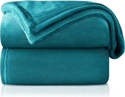 Zdjęcie produktu dla Unyqoos® Kocyk do przytulania, 150 x 200 cm, ciepły koc z polaru wykonany w 100% z poliestru mikrofibry (300 gsm), miękki i ciepły, turkusowy – idealny do sofy, łóżka, podróży i kempingu