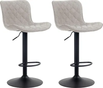 Image de Lot de 2 tabourets de bar CLP Emma, réglables en hauteur et pivotants à 360°, noir, en velours