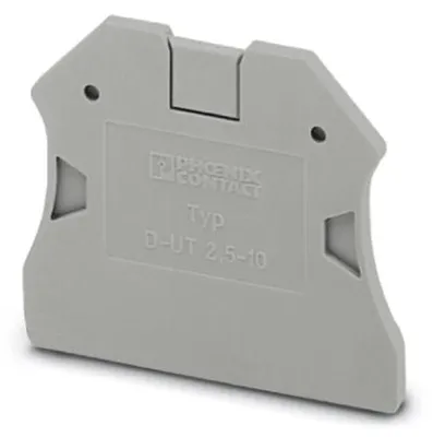 Immagine prodotto di Coperchio di chiusura Phoenix Contact D-UT 2,5/10, colore grigio, materiale: poliammide (PA), compatibile con UT 2,5, UT 4, UT 6, UT 10