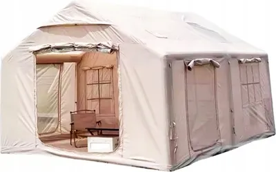 Produktbild von Aufblasbares Familienzelt für 5-8 Personen, 12m², Oxford-Gewebe, inkl. Vordach und Pumpe