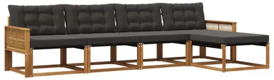 Produktbild von vidaXL Outdoor-Sofagarnitur mit Kissen 5 pcs Natürlich und Schwarz