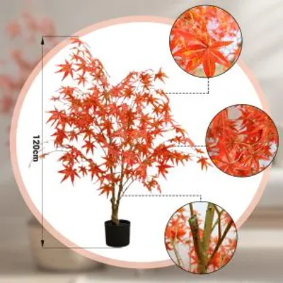 Zdjęcie produktu dla Künstlicher Ahornbaum Fächerahorn 120cm Rot