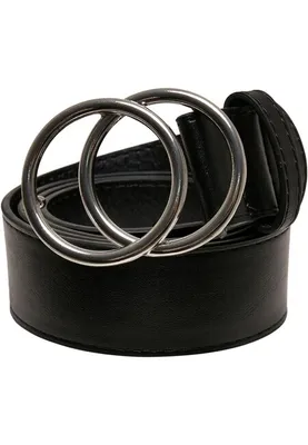 Immagine prodotto di Urban Classics TB2949 | Cintura con fibbia a D - Taglie dalla S alla XL - Colore: Nero/Argento - Taglia: M