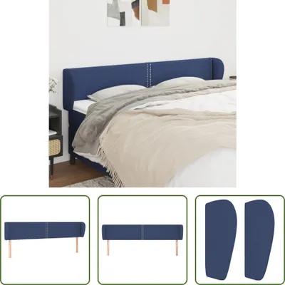 Produktbild von The Living Store Kopfteil mit Ohren Blau 183x23x78/88 cm Stoff