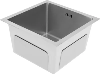 Obrázok produktu pre Drez do kuchyne – jedno umývadlo – 38 x 38 cm – nerezová oceľ 304 – štvorcový – bez batérie – strieborný