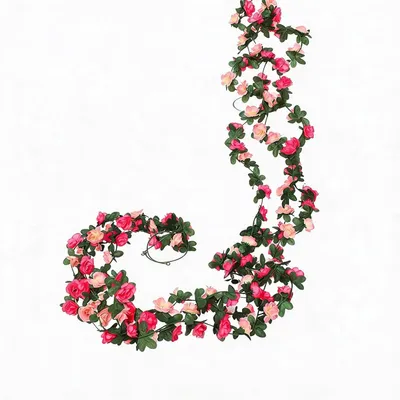 Produktbild von Künstliche Rosenslingern, 3 Stück, 2,45 m, rosa, für Hochzeit und Garten