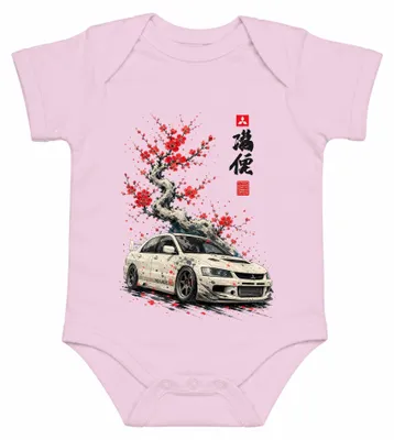 Immagine prodotto di NO LAGY JDM Evolution, motivo fiori di ciliegio (Sakura), Giappone, auto, tuning, stile anni 2000, drift, body, rosa, taglia 3/6