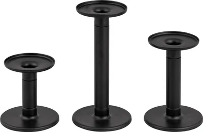 Produktbild von bremermann 3er-Set Kerzenhalter 2in1, Kerzenständer, Metall, schwarz matt