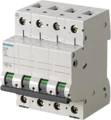 Produktbild von Siemens Leitungsschutzschalter, 400V, 6kA, 3+N-polig, C, 16A, 1 Stk.