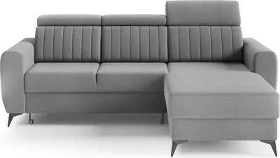 Produktbild von Ecksofa mit Schlaffunktion und Bettkasten, Couch für Wohnzimmer, Schlafsofa, Eckcouch L-Form  Sofagarnitur Sofa Wohnlandschaft - Ottomane links als auch rechts montierbar  - 238x93x176 cm - Ecksofa MOSTA I Dunkelgrau (Element 23)