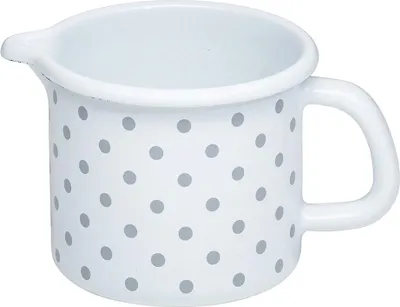 Produktbild von Riess Emaille Schnabeltopf Ø 10 cm 0,75 l Pünktchen Grau