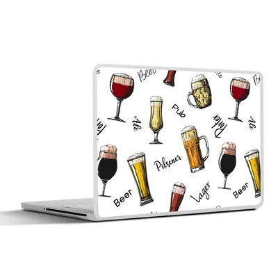Produktbild von MuchoWow® Laptop Aufkleber Sticker Cover Bier - Gläser - Muster 30x21 cm - Sticker für Laptop - Selbstklebend