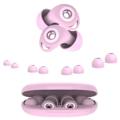 Immagine prodotto di Tappi per le orecchie per dormire, con riduzione del rumore di 45 dB, colore rosa, confezione da 8 pezzi, 4 diverse misure, in silicone