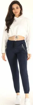 Produktbild von Damen Jogginghose Sporthose Marineblau S Trainingshose Pyjama Freizeit Baumwolle Warm P-66