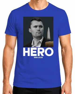 Zdjęcie produktu dla Koszulka męska Charlie Kirk Hero Rest in Peace Republican Advisor President, niebieski, L