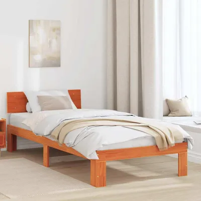 Produktbild von Möbel Bettrahmen Wachsbraun 90 x 190 cm Massives Kiefernholz - Klassische Betten &60541
