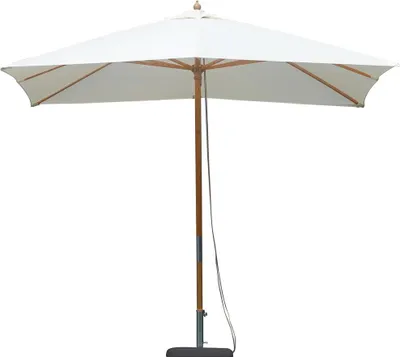 Produktbild von Garten-Sonnenschirm 3x3m mit zentralem Bambusmast, winddicht Khumat