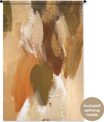 Produktbild von MuchoWow® Wandteppich Wandbehang Farbe - Grün - Orange 120x180 cm Tapisserie Dekoration Wandtuch - Schlafzimmer - Dekorationen für das Haus