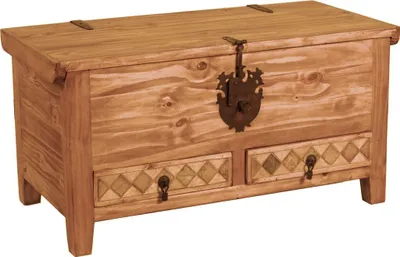 Produktbild von MiaMöbel Truhe Mexico Möbel 105x50x50 cm Landhausstil Massivholz Pinie Honig