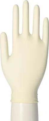 Produktbild von 100 Medi-Inn® PS Handschuhe, Latex puderfrei Comfort weiss - natur Größe S