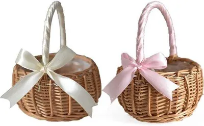 Immagine prodotto di 2 cesti di fiori intrecciati per matrimoni